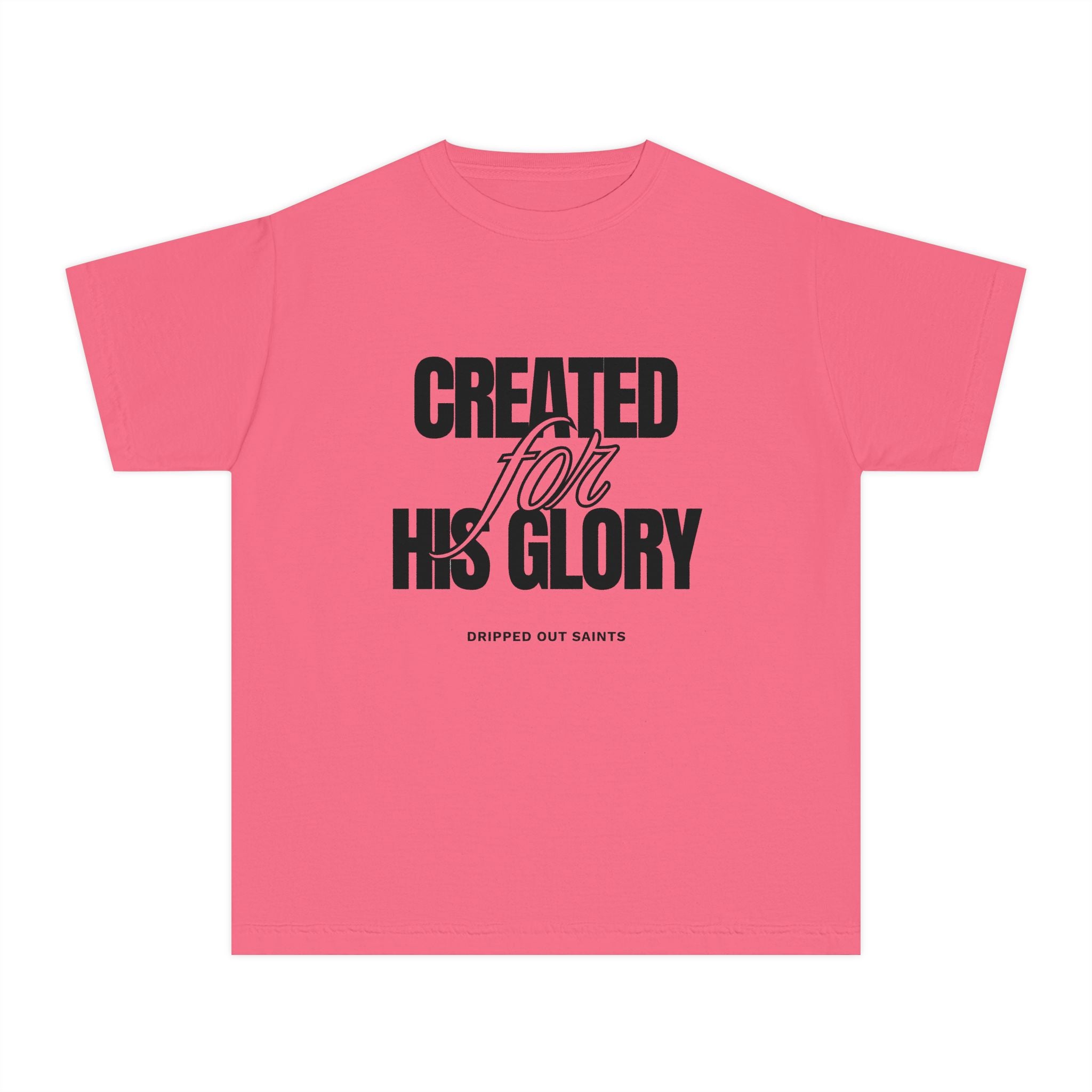 Youth Tee — "Created for His Glory" Christian Graphic T-Shirt